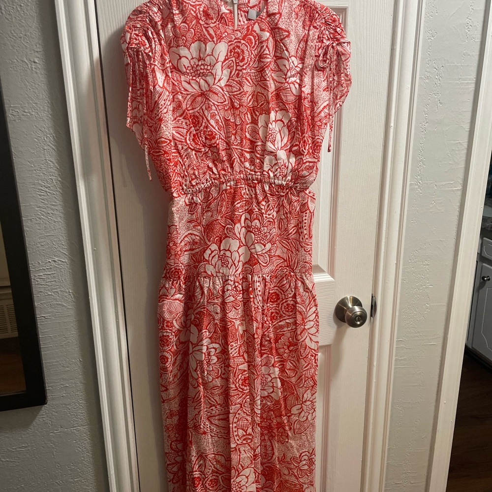 Floral Red Dress
